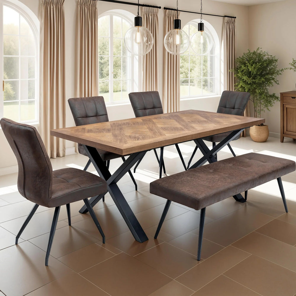 Stylish 1.8m Medium Elm Veneer Dining Table for Elegant Spaces