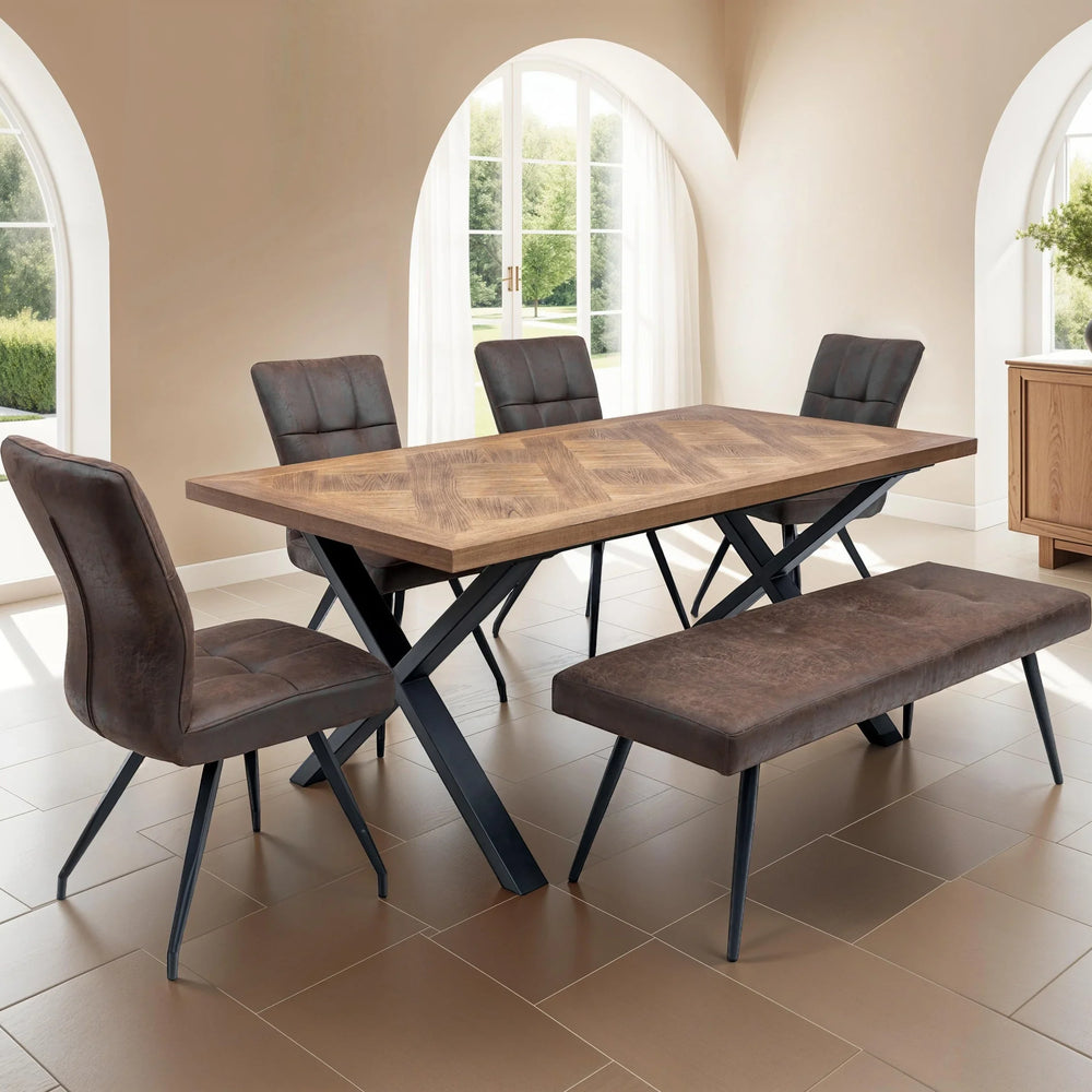 Stylish 1.8m Medium Elm Veneer Dining Table for Elegant Spaces