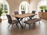Stylish 1.8m Medium Elm Veneer Dining Table for Elegant Spaces