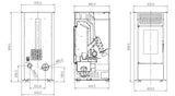 Elm 8 Pellet Stove - Technical Drawing