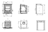 Elmwood Insert 7kW Multi Fuel (Eco) - Technical Drawing