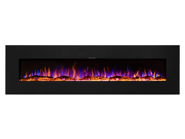 Ezee Glow 72" Zara XL Metal Wall Hung Fire