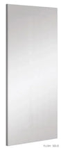 Flush solid primed internal door with smooth white finish, shown from angled front view