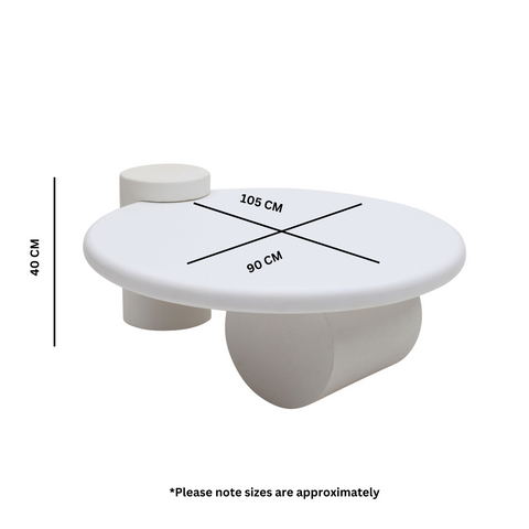 Geo Modern Abstract Coffee Table in white wood with geometric patterns