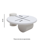 Geo Modern Abstract Coffee Table in white wood with geometric patterns