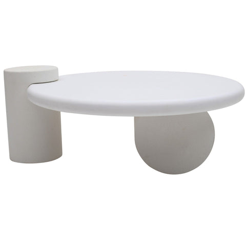 Geo Modern Abstract Coffee Table in white wood with geometric patterns