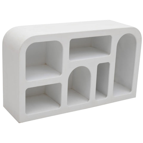 Geo Geometric Medium Sideboard in white MDF with open storage