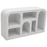 Geo Geometric Medium Sideboard in white MDF with open storage