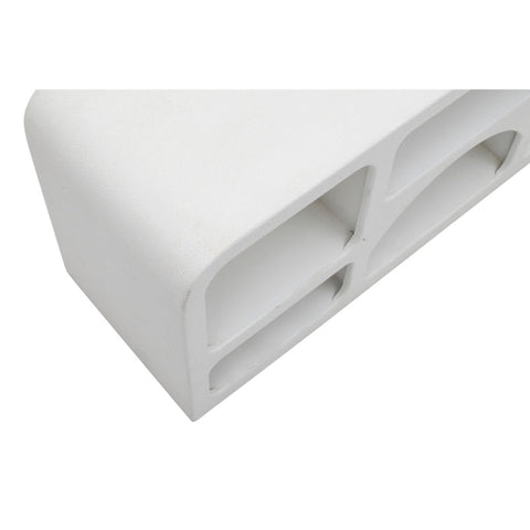 Geo geometric large TV cabinet in white MDF with open storage