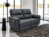Charcoal Leather Electric 2-Seater Recliner Sofa for Ultimate Comfort
