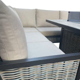 Wells Beige Rattan Sofa & Dining Set with Raised Table