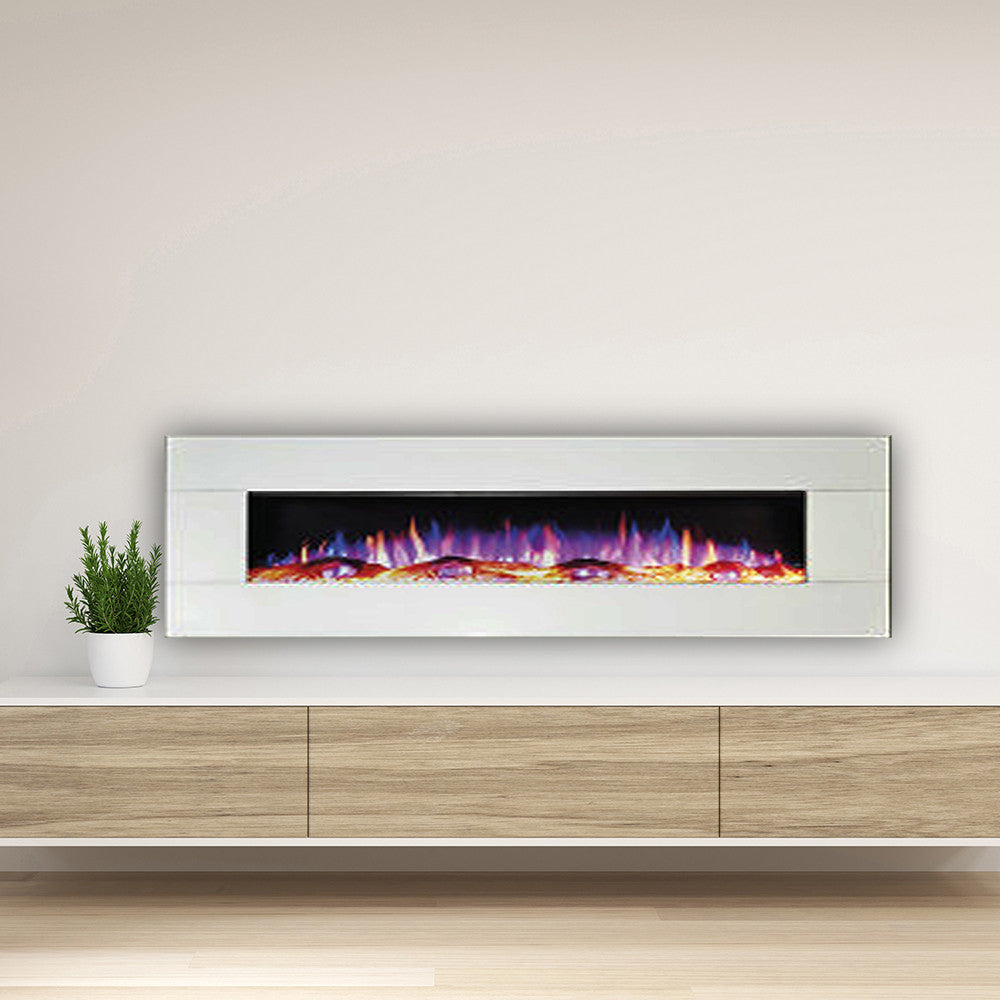 Ezee Glow Grand Zara 60" White Electric Fire