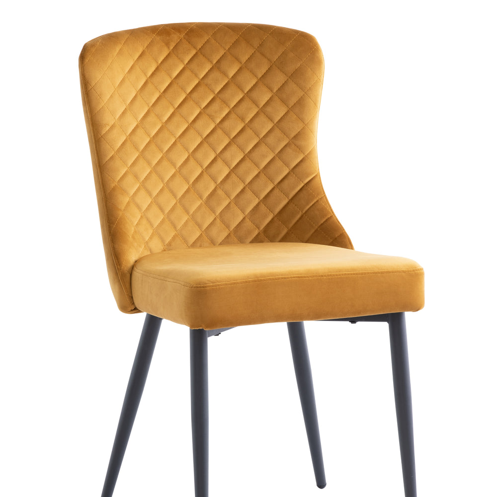 Luxurious Velvet Dining Chair in Antique Gold Finish
