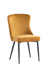 Luxurious Velvet Dining Chair in Antique Gold Finish