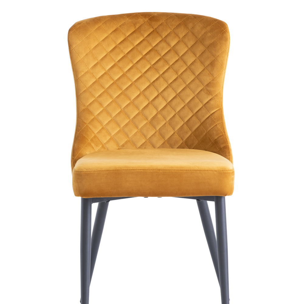 Luxurious Velvet Dining Chair in Antique Gold Finish