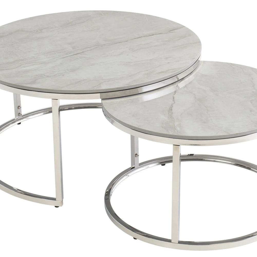 Stylish Grey Round Coffee Table Set for Modern Living Rooms