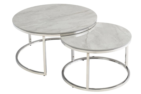 Stylish Grey Round Coffee Table Set for Modern Living Rooms