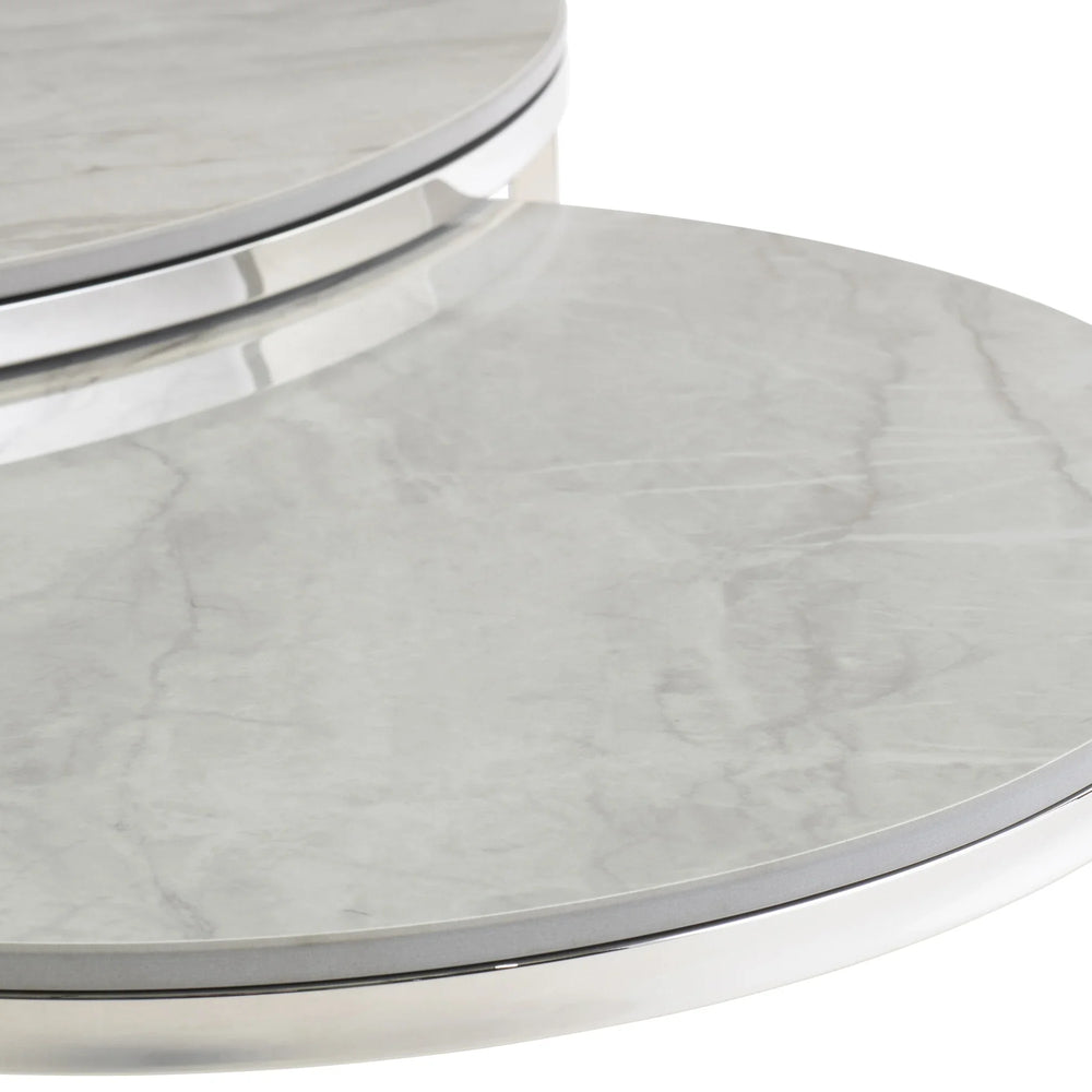 Stylish Grey Round Coffee Table Set for Modern Living Rooms