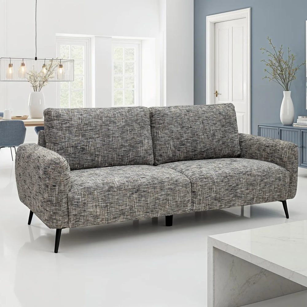 Harper Fabric 3 Seater - Grey Weave