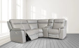 Havana Grey Leather Modular Electric Recliner Corner Sofa