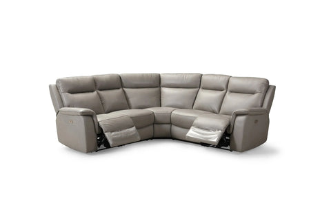 Havana Grey Leather Modular Electric Recliner Corner Sofa