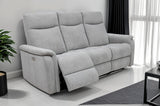 Light Grey Fabric Electric Recliner Sofa - 2 Seater Comfort Seating