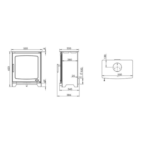 Hazelwood 6.5 kw Double Side Wood Burning  (Eco) -  - 105-124222
