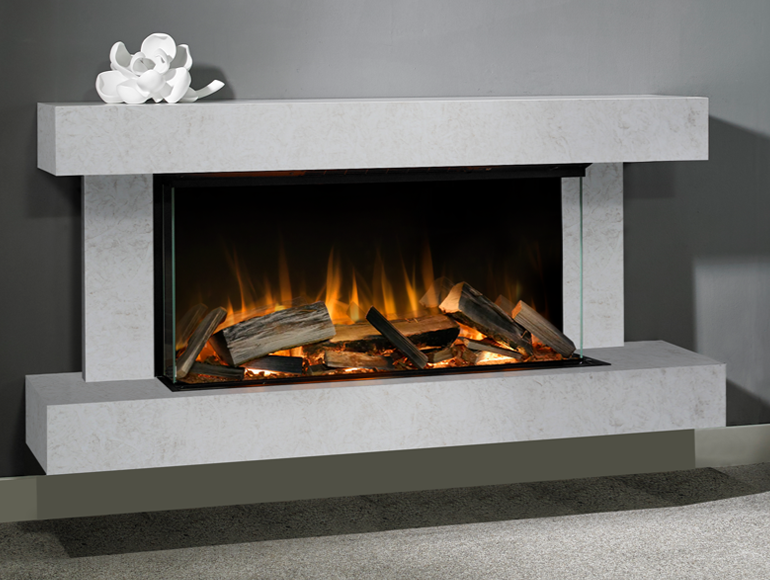 Evonic Heathcote 1500 Suite White Onyx Electric Fire