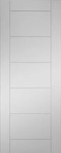 White interior door with horizontal panel design, modern flush door style