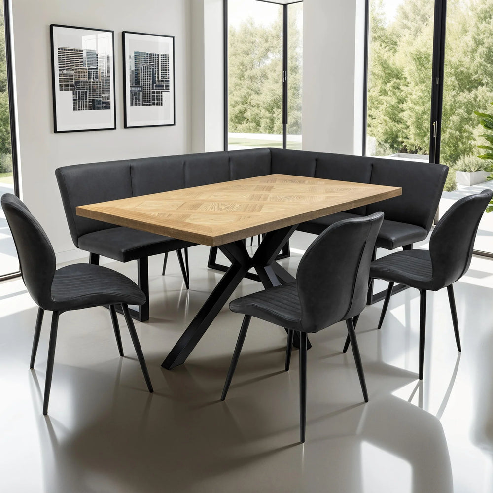 Stylish 1.6m Oak Veneer Dining Table for Modern Homes