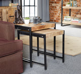 Cosmo Industrial Nest of 2 Tables made from reclaimed wood and metal