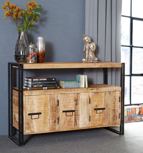 Cosmo Industrial Sideboard made of reclaimed wood and metal