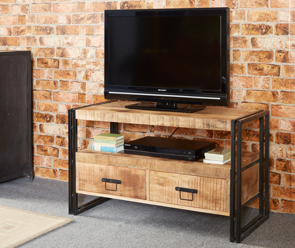 Cosmo Industrial TV Stand made from reclaimed wood and metal