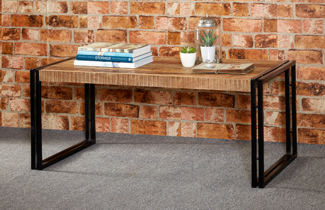 Cosmo Industrial Large Coffee Table made from reclaimed wood and metal