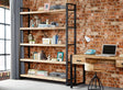Cosmo Industrial Large Open Bookcase in natural wood and metal finish