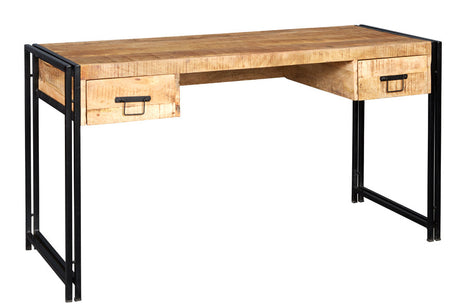 Cosmo Industrial Desk with natural wood finish and metal accents