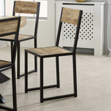 Cosmo Industrial Metal & Wood Dining Chair (Sold in Pairs) - View 3