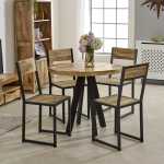 Cosmo Industrial Metal & Wood Dining Chair (Sold in Pairs) - View 7