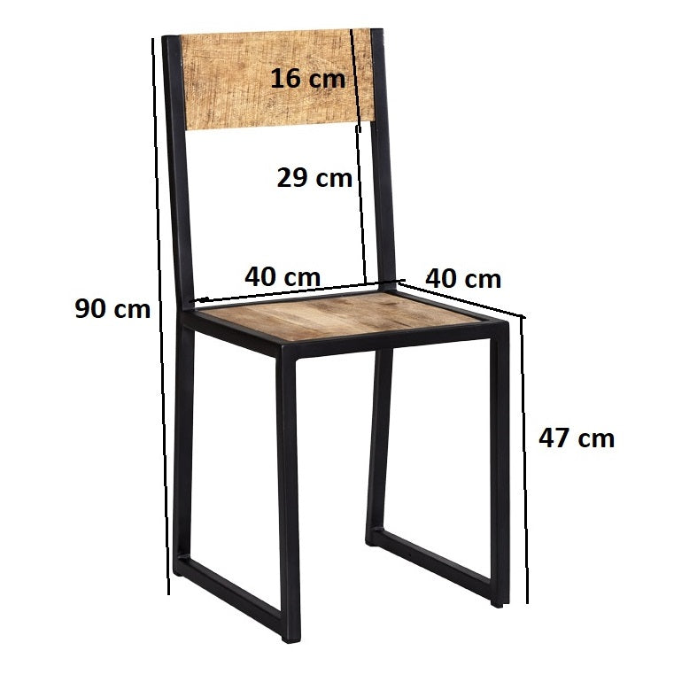 Cosmo Industrial Dining Chair made of reclaimed wood and metal