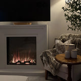 Fireplace showcasing 10 flame & fuel bed colors - Ezee Glow Daytona Electric Fire Suite.