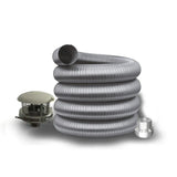 Flexible stainless steel chimney liner kit with terminal cap and metal connector