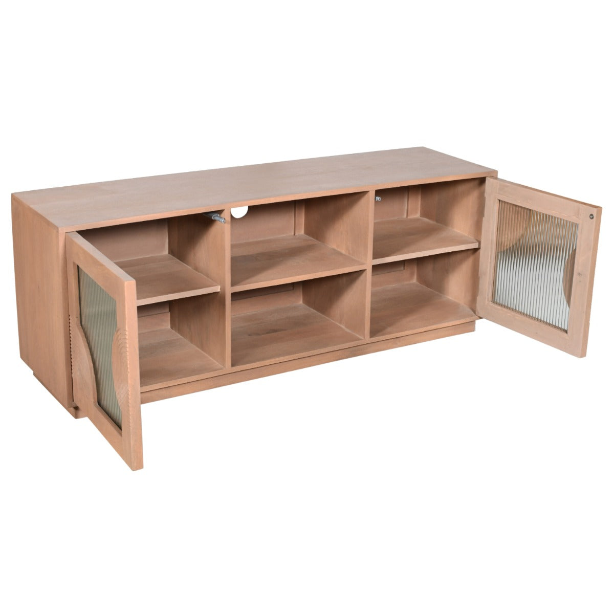 Elegant Indus Solid Wood TV Cabinet in pale taupe finish