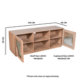 Elegant Indus Solid Wood TV Cabinet in pale taupe finish