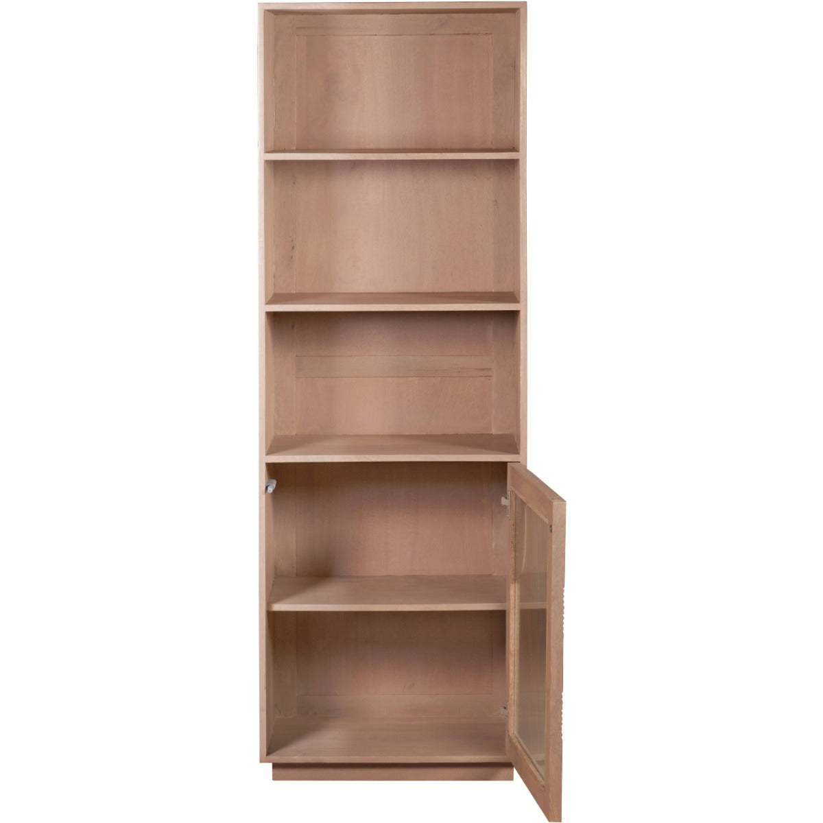 Indus Solid Wood Bookcase in natural finish showcasing rustic charm