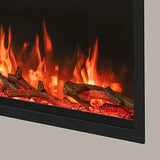 Electric fire with realistic flames and log effect.