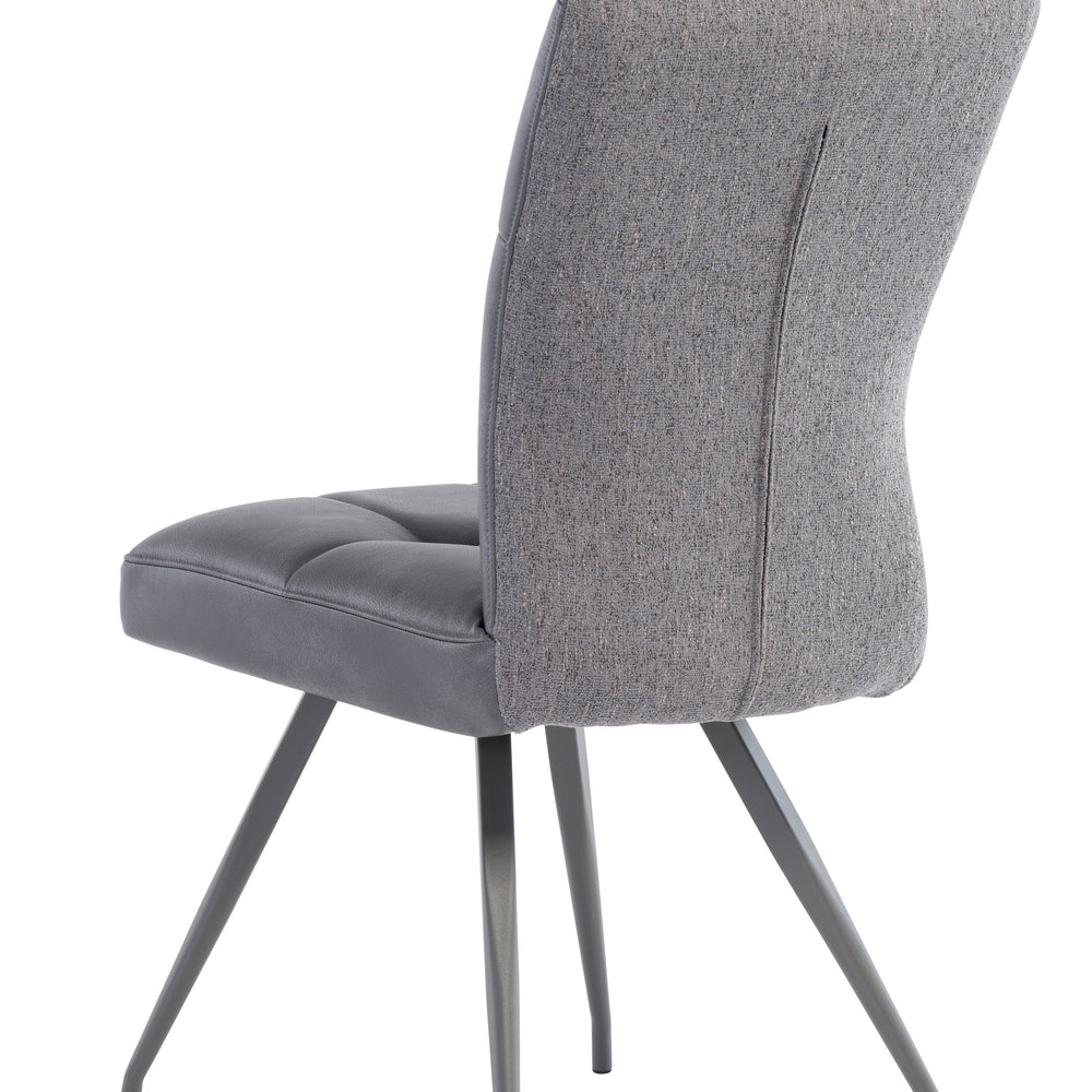 Stylish Grey Dining Chair with PU Fabric and Contemporary Design