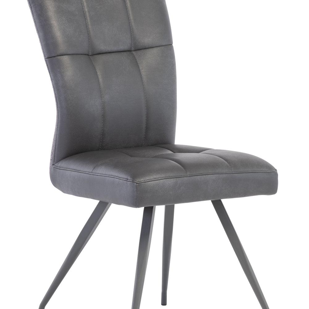 Stylish Grey Dining Chair with PU Fabric and Contemporary Design