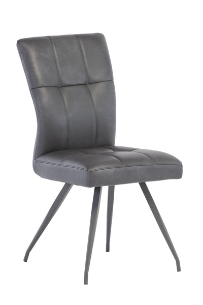Stylish Grey Dining Chair with PU Fabric and Contemporary Design