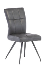 Stylish Grey Dining Chair with PU Fabric and Contemporary Design