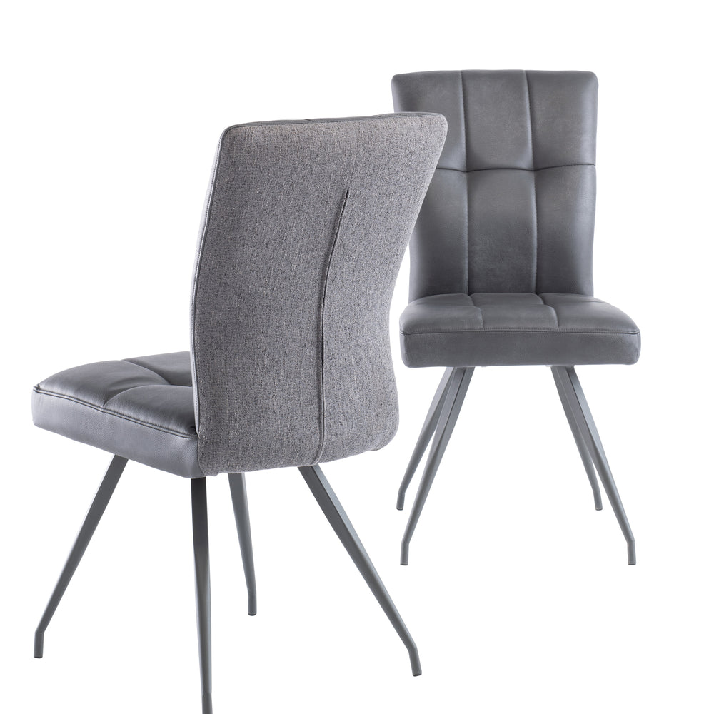 Stylish Grey Dining Chair with PU Fabric and Contemporary Design